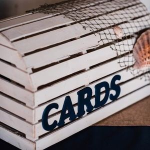 Beach wedding card box sea shells